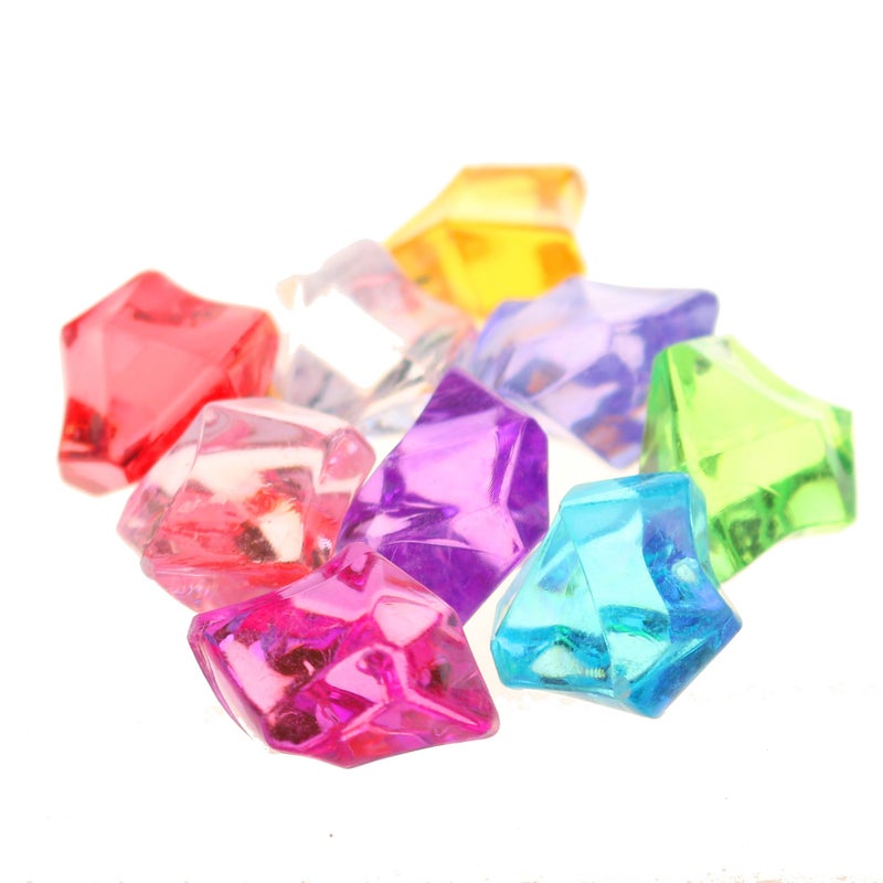 PMLAND Clear Fake Ice Rocks â€“ 180 Pcs Large Multicolor Assorted Acrylic Gems Crushed Plastic Diamonds Vase Filler for Centerpieces, Theme Decor, Holidays, Parties, Aquarium & Table Scatter - Image 3